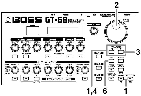 BOSS GT-6B - Procedure - 1