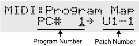 BOSS GT-6B - Initial Program Change Map Settings - 1