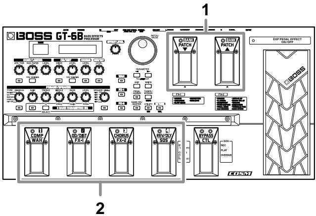 BOSS GT-6B - Switching the Bank and Number - 1
