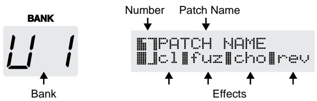 BOSS GT-6B - About the Information Appearing in the Display - 1