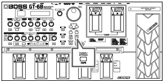 BOSS GT-6B - Turning the Tuner Function On - 1