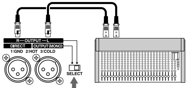 BOSS GT-6B - Connecting Directly to a Recording Mixer or PA Mixer (XLR Balanced Output) - 1