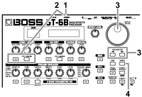 BOSS GT-6B - Restoring the Factory Settings (Factory Reset) - 1