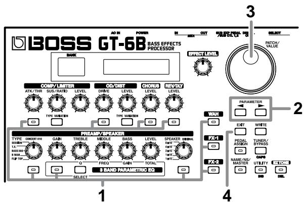 BOSS GT-6B - Setting the Effect Tones (Quick Settings) - 1