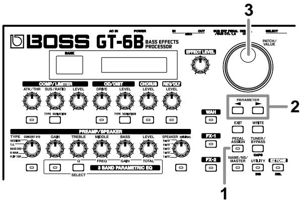 BOSS GT-6B - Controlling Effects with the GT-6B Pedals, External Pedals, and External MIDI Devices - 1