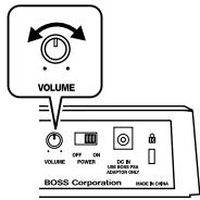 BOSS DR-3 - Turn on the power of the amp. - 1