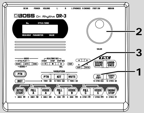 BOSS DR-3 - Changing the Key of the Performance ([KEY SHIFT]) - 1