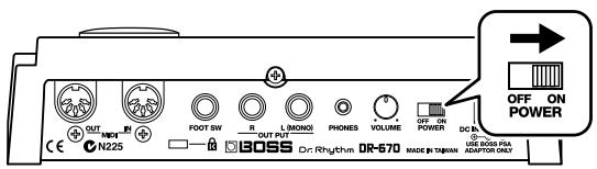BOSS DR-670 - Turning On the Power - 1