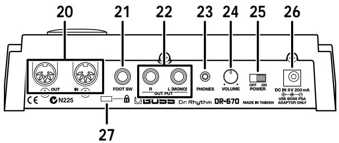 BOSS DR-670 - Rear Panel - 1