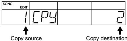 BOSS DR-670 - Select the copy-destination song number. - 1