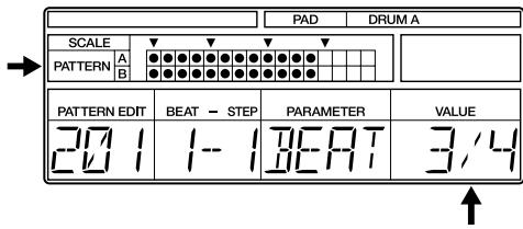 BOSS DR-670 - Hold down [SHIFT] and press [9] (BEAT). - 1