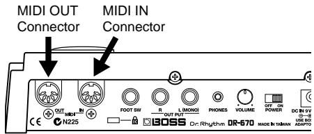 BOSS DR-670 - MIDI Connectors - 1