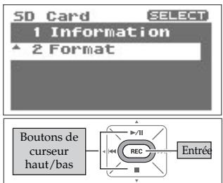 BOSS R-09 - Sélectionnez "format". - 3