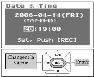 BOSS R-09 - Réglez l'heure et la date. - 1