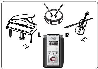 BOSS R-09 - Mettez le r-09 sous tension. - 1