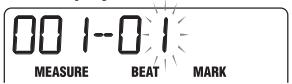ZOOM PS04 - Use the cursor left/right keys to cause a display digit to flash. - 2