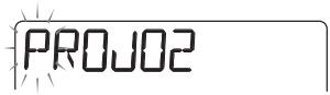 ZOOM PS04 - Refer to "Basic steps for handling projects" and bring up the indication "NAME". Then press the [ENTER] key. - 1