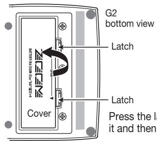ZOOM G2 - Operating the G2 on batteries - 1