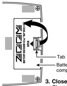 ZOOM 505II - Using the unit on batteries - 1