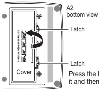 ZOOM A2 - Operating the A2 on batteries - 1