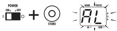 ZOOM A2.1U - Turn the A2.1u on while holding down the [STORE] key. - 1