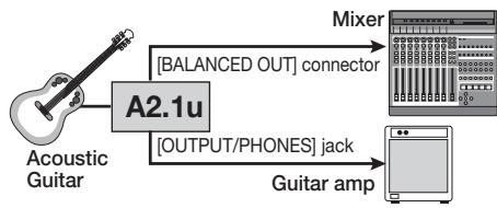 ZOOM A2.1U - Use as a direct box - 1