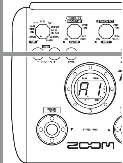 ZOOM A2.1U - Select the element to be controlled by the expression pedal - 1