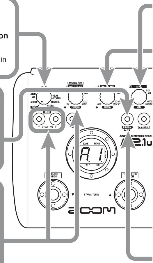ZOOM A2.1U - Select a rhythm pattern - 1
