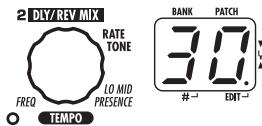ZOOM A2.1U - Turn parameter knob 2 to set the feedback frequency, using the setting range from 1 - 30. - 1