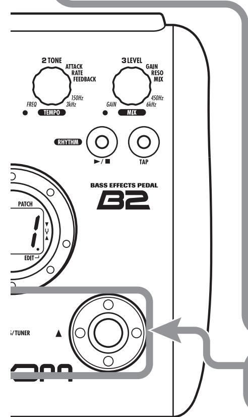ZOOM B2 - Adjusting the reference pitch of the tuner - 1