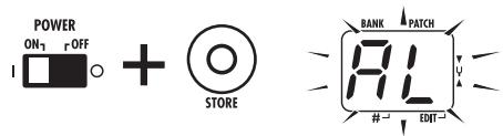 ZOOM B2 - Turn the B2 on while holding down the [STORE] key. - 1