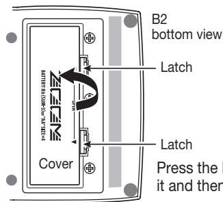 ZOOM B2 - Operating the B2 on batteries - 1