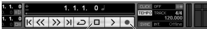 ZOOM B2.1U - To start recording, click the Record button in the transport panel. - 1