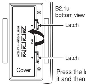 ZOOM B2.1U - Operating the B2.1u on batteries - 1
