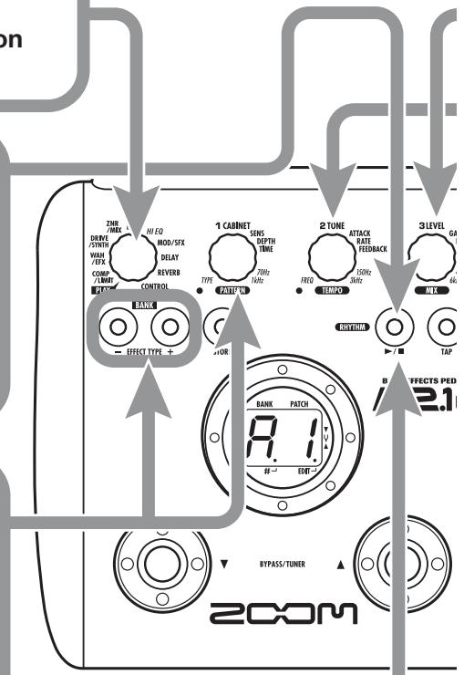 ZOOM B2.1U - Select a rhythm pattern - 1