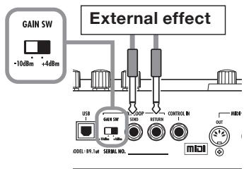 ZOOM B91UT - EXT LOOP GAIN switch - 1