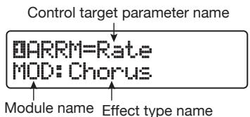 ZOOM B91UT - Press the [TOTAL/FUNCTION] effect module key to switch to edit mode, and then turn the [TYPE] knob to bring up the indication "ARRM" on the display. - 1