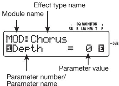 ZOOM B91UT - Press the effect module key for the module to edit. - 1