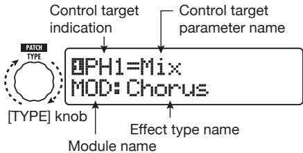 ZOOM B91UT - To assign control targets for the horizontal direction, turn the [TYPE] knob to select one of the four horizontal direction control targets (PH1 to PH4). - 1