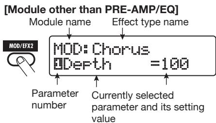 ZOOM B91UT - In play mode or manual mode, press the effect module key (see illustration on next page) to select the module on which to operate. - 1