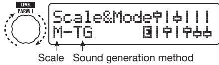 ZOOM B91UT - Turn parameter knob 3 to select the pedal synth scale and the sound generation method. - 1