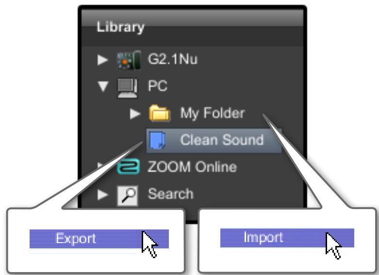 ZOOM EDIT SHARE - Exporting/Importing patch groups - 1