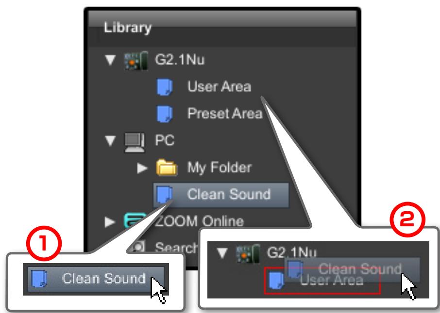 ZOOM EDIT SHARE - Copying patch groups from PC to device - 1