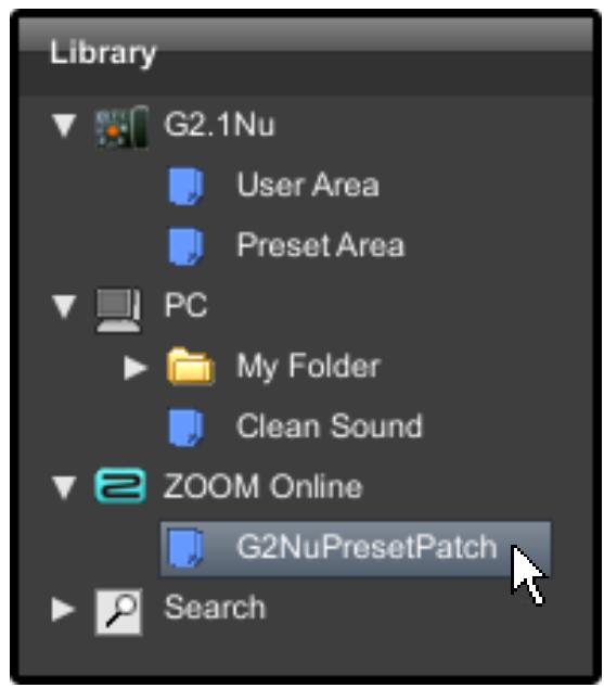ZOOM EDIT SHARE - Accessing to the online patches - 1