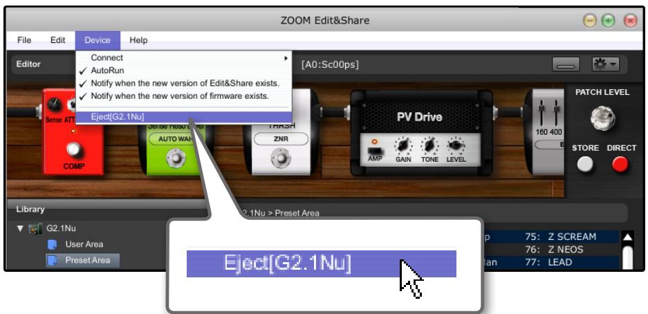 ZOOM EDIT SHARE - Connecting the device - 1