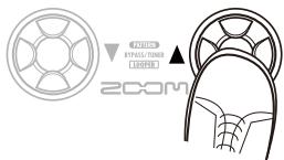 ZOOM G1U - Select the store/copy target bank and patch number - 2