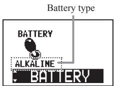 ZOOM G2NU - Setting the battery type - 1