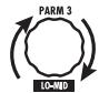 ZOOM G9.2TT - To set the adjustment range for the parameter to be controlled, use parameter knob 2 (minimum value) and parameter knob 3 (maximum value). - 2