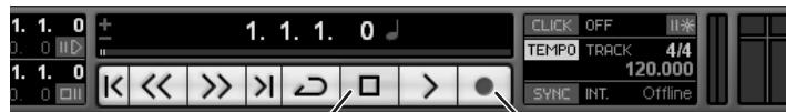 ZOOM G9.2TT - To start recording, click the Record button in the transport panel. - 1