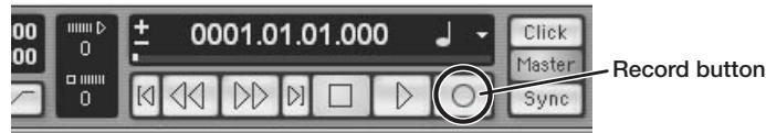 ZOOM G9.2TT - To start recording, click the Record button in the transport panel. - 1